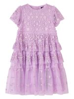 NEEDLE & THREAD KIDS robe en tulle à fleurs brodées - Violet - thumbnail