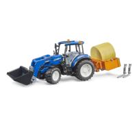 Bruder New Holland T5.120 + voorlader, laadbak, vorken + ronde balen 1:16 Bruder New Holland T5.120 + voorlader, laadbak, vorken + ronde balen 1:16