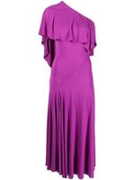 Roberto Cavalli robe drapée à design à une épaule - Violet