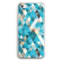 Gekleurde driehoekjes blauw: iPhone 5 / 5S / SE Transparant Hoesje