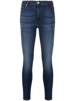 7 For All Mankind jean skinny à effet délavé - Bleu