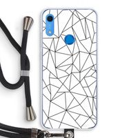 Geometrische lijnen zwart: Huawei Y6s Transparant Hoesje met koord