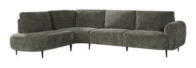 LABEL51 Hoekbank 'Milano' Links, Elite stof, kleur Hunter