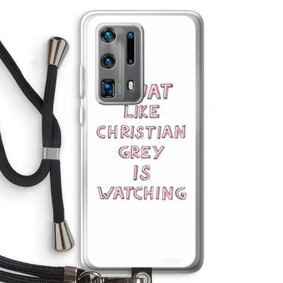 Christian Grey: Huawei P40 Pro Plus Transparant Hoesje met koord