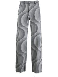 JORDANLUCA pantalon à motif géométrique - Bleu