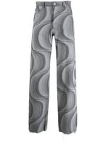 JORDANLUCA pantalon à motif géométrique - Bleu