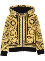 Versace Kids hoodie Barocco à fermeture zippée - Noir