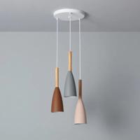 Hanglamp set noors &apos;Strom&apos; E27 fitting 3 kappen 120 cm