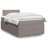 Boxspring met matras stof taupe 120x190 cm