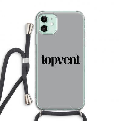 Topvent Grijs Zwart: iPhone 11 Transparant Hoesje met koord