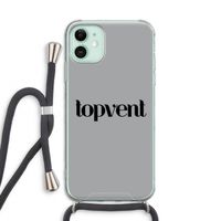 Topvent Grijs Zwart: iPhone 11 Transparant Hoesje met koord