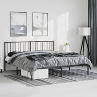 Bedframe met hoofdbord metaal zwart 183x213 cm