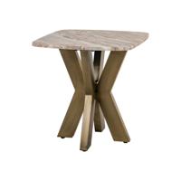 Richmond Bijzettafel 'Bottega' Marmer en brass, 55 x 55cm