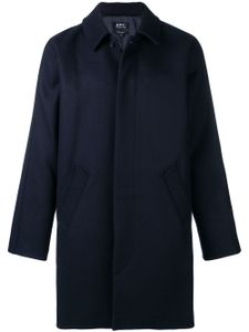 A.P.C. manteau à fermeture dissimulée - Bleu