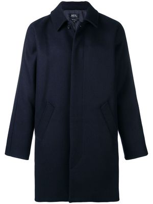 A.P.C. manteau à fermeture dissimulée - Bleu