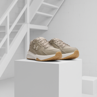 Under Armour Edge Leather Sneakers Heren Beige - Maat 41 - Kleur: Beige | Soccerfanshop