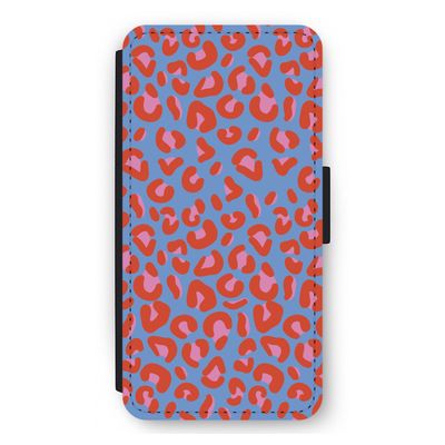 Leopard blue: iPhone 12 Pro Max Flip Hoesje