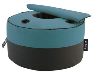 Poef 'Duo Rondo Extra' Mint Blue - Blauw - Weerbestendig - Sit&Joy