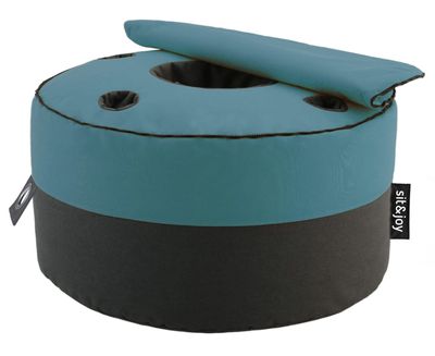 Poef 'Duo Rondo Extra' Mint Blue - Blauw - Weerbestendig - Sit&Joy