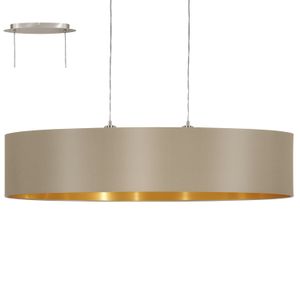 EGLO hanglamp Maserlo ovaal - taupe/goudkleur - Leen Bakker