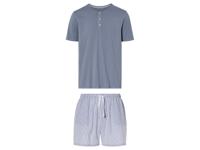 LIVERGY Heren pyjama met short (XXL (60/62), Blauw) - thumbnail