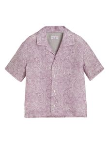 Brunello Cucinelli Kids chemise en lin à imprimé cachemire - Violet