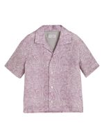 Brunello Cucinelli Kids chemise en lin à imprimé cachemire - Violet - thumbnail