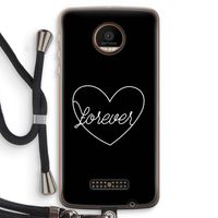 Forever heart black: Motorola Moto Z Force Transparant Hoesje met koord Forever heart black: Motorola Moto Z Force Transparant Hoesje met koord