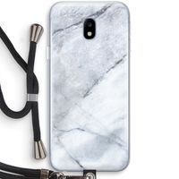 Witte marmer: Samsung Galaxy J3 (2017) Transparant Hoesje met koord