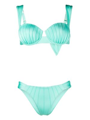 Noire Swimwear bikini à fermeture nouée - Bleu
