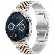 Stalen band - Zilver / rosé goud - Huawei Watch 4 (pro) / 3 (pro) / Ultimate
