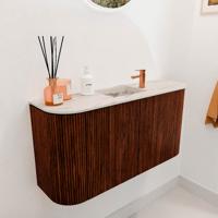 Toiletmeubel Mondiaz Joya Dlux | 83.2 cm | Meubelkleur Ruby | Faye wastafel Nata Wasbak Midden | 1 kraangat