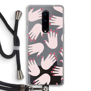 Hands pink: OnePlus 8 Transparant Hoesje met koord