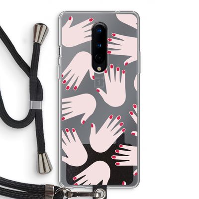 Hands pink: OnePlus 8 Transparant Hoesje met koord