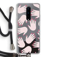 Hands pink: OnePlus 8 Transparant Hoesje met koord