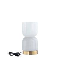 PTMD Zhen White embossed rib glass table lamp S