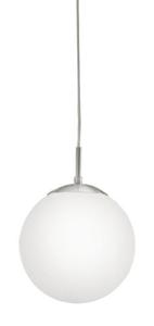 Eglo Hanglamp Rondo glas 20cm metaalgrijs met wit 85261