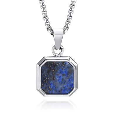 Ketting met Hanger - 15mm vierkant met Lapis Lazuli