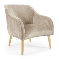Kave Home Bobly fauteuil beige chenille - thumbnail