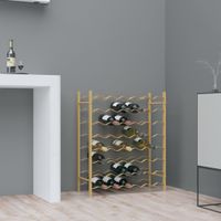Wijnrek voor 48 flessen metaal goudkleurig - thumbnail