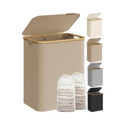 Wasmand met deksel, kameelbruin / 130 L