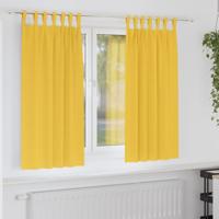 Gordijnen met gordijnen 2 pcs Mosterdgeel Polyester
