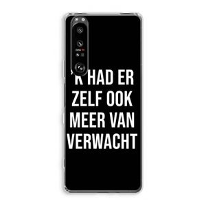 Meer verwacht - Zwart: Sony Xperia 1 III Transparant Hoesje