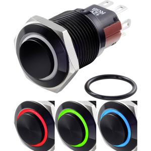 TRU COMPONENTS TC-7495088 TC-GQ16-KH-11E/J/41RGB/12V/A Vandalismebestendige drukschakelaar 48 V/DC 2 A 1x uit/(aan) Moment Rood, Groen, Blauw, RGB IP65 1