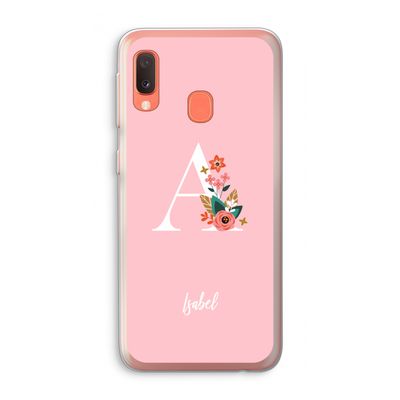 Pink Bouquet: Samsung Galaxy A20e Transparant Hoesje