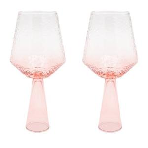 Brût Homeware, Wijnglas Claude, roze, set van 2