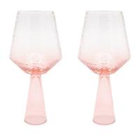 Brût Homeware, Wijnglas Claude, roze, set van 2 - thumbnail