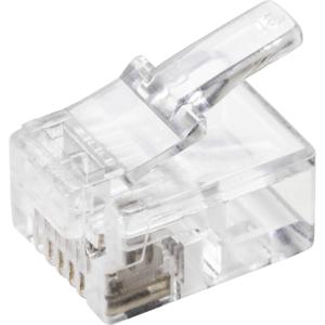 TRU COMPONENTS TC-9202512 RJ12-connector Stekker, recht Aantal polen (sensoren) 6P6C Transparant 5 stuk(s)