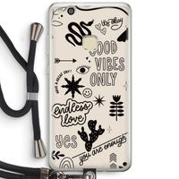 Good vibes: Huawei Ascend P10 Lite Transparant Hoesje met koord