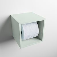 MONDIAZ Easy Toiletrolhouder CUBE 160 solid surface  16x16cm kleur Greey. Geschikt voor op en inbouw.